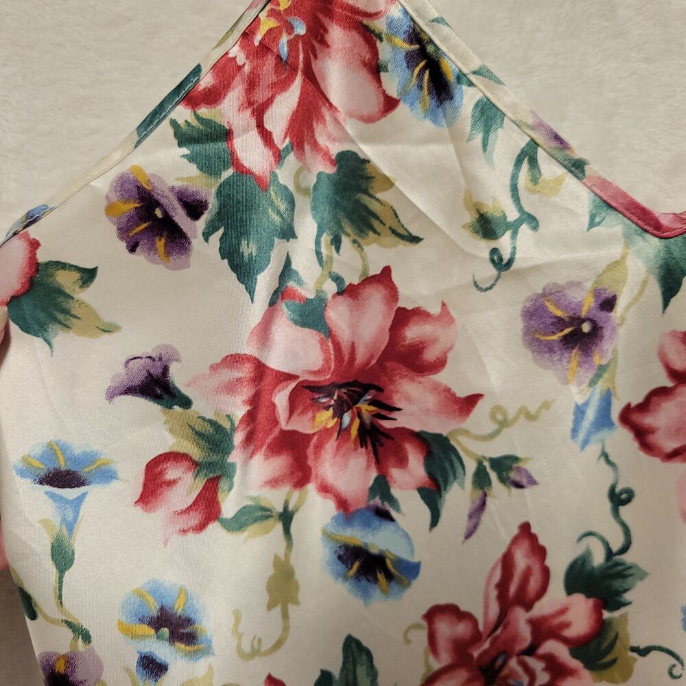 Vintage Private Luxuries Floral Slip Dress Satin Romantic Lingerie Summer Sz S - Picture 5 of 7